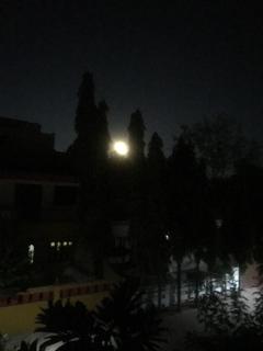 Moon view from window